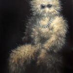 Selfportrait in fur, 2023, acrylic and oil on canvas, 140 x 190