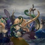 Kraken, 2023, acrylic and oil on canvas,, 160 x 210cm